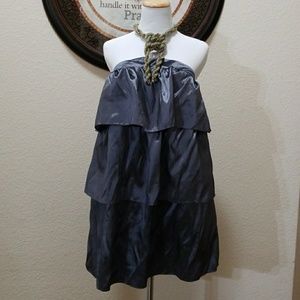 BCBG Strapless layered Dress with beaded Choker